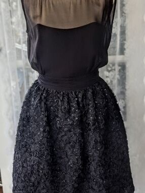 Chic Black Textured Dress Fabulous Fuller Skirt.
